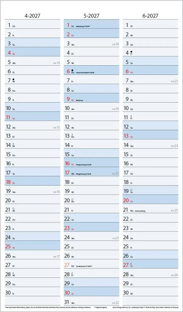 Bild: 9783731888390 | Familientimer 18 Monate 2026/2027 | Verlag Korsch | Kalender | 20 S.