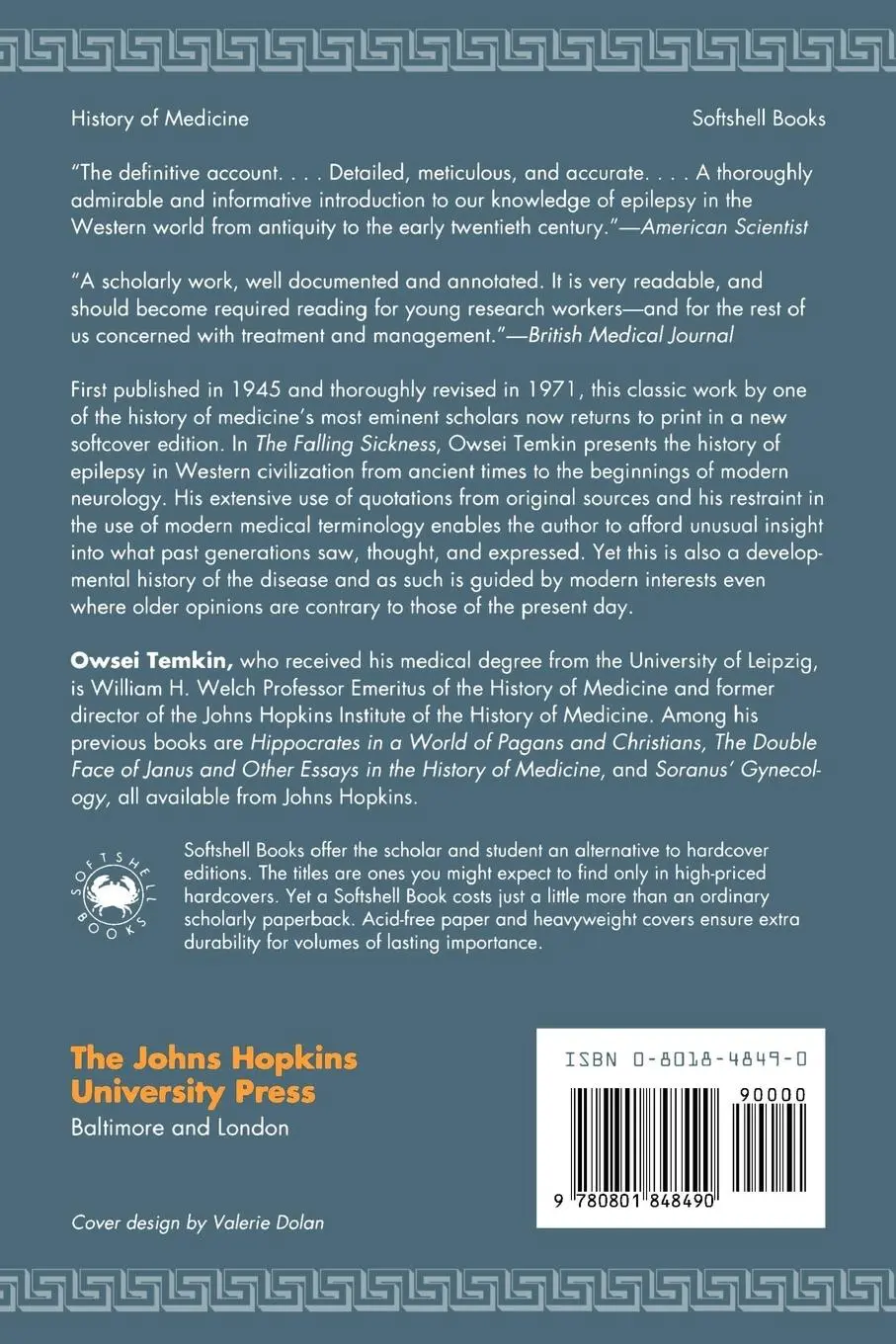 Rückseite: 9780801848490 | The Falling Sickness | Owsei Temkin | Taschenbuch | Englisch | 1994