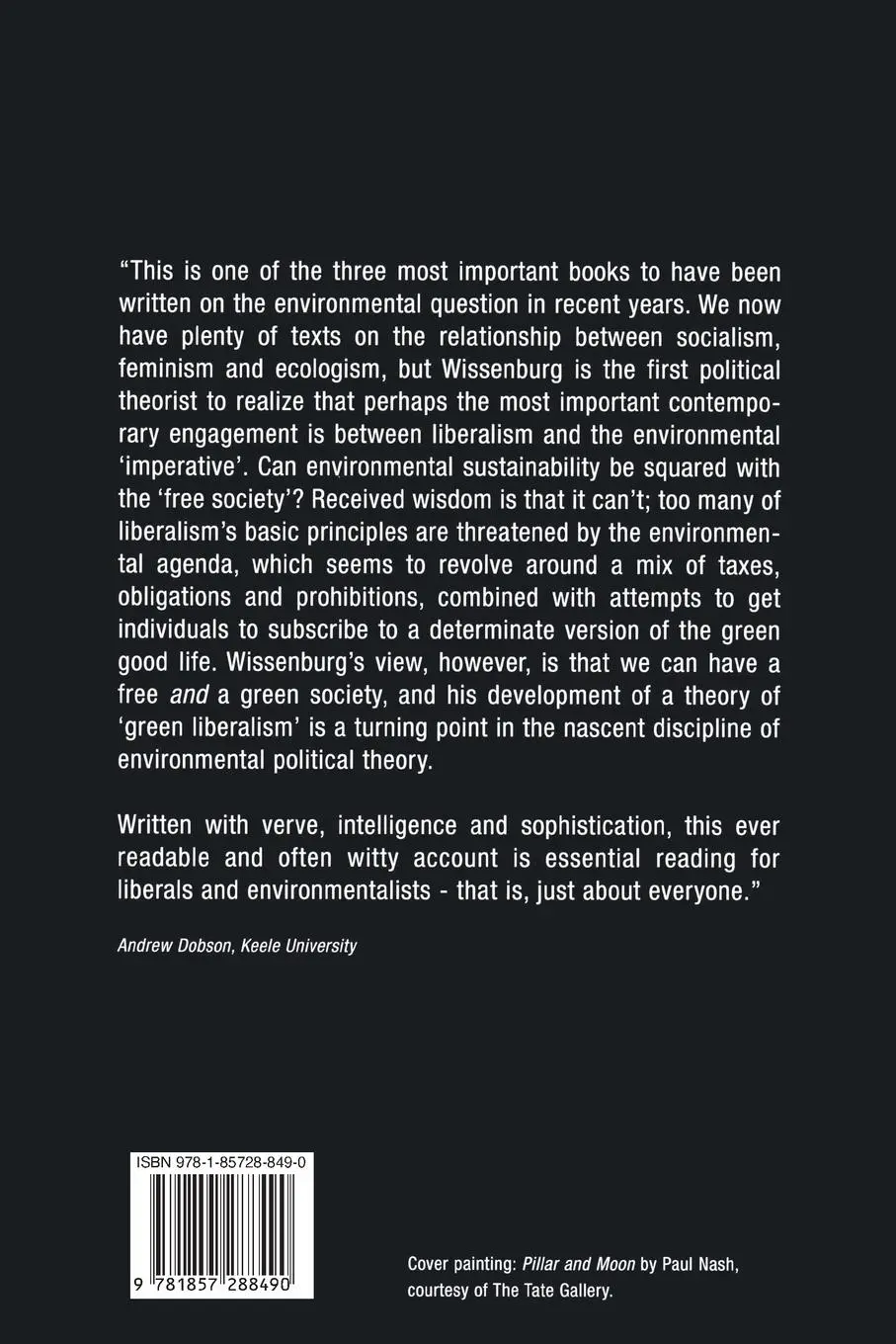 Rückseite: 9781857288490 | Green Liberalism | The Free And The Green Society | Marcel Wissenburg