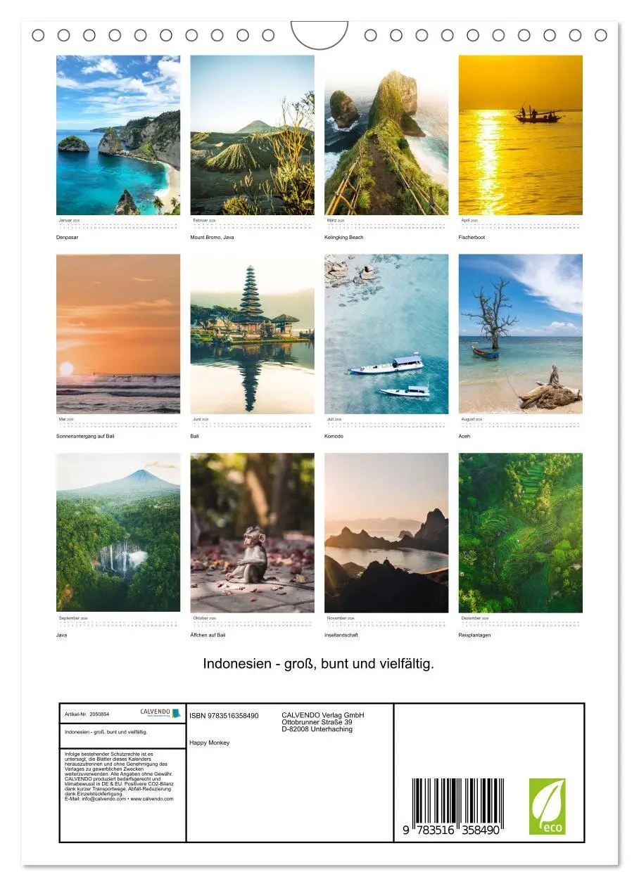 Bild: 9783516358490 | Indonesien - groß, bunt und vielfältig. (Wandkalender 2026 DIN A4...
