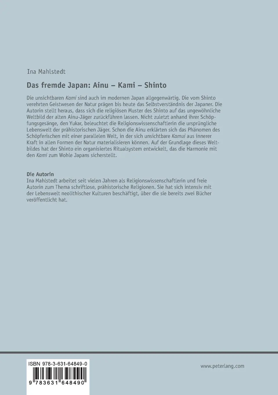 Rückseite: 9783631648490 | Das fremde Japan: Ainu - Kami - Shinto | Ina Mahlstedt | Taschenbuch