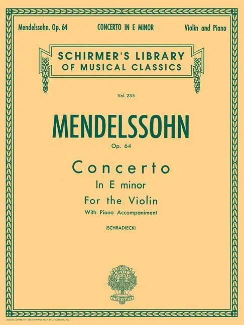 Cover: 9780793548590 | Concerto in E Minor, Op. 64 | Schirmer Library of Classics Volume 235