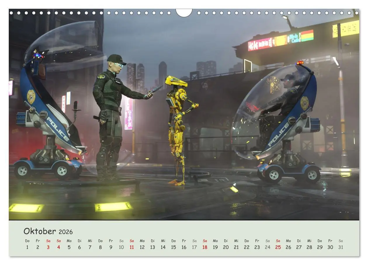 Bild: 9783457638590 | Science Fiction Cyberpunk (Wandkalender 2026 DIN A3 quer), CALVENDO...