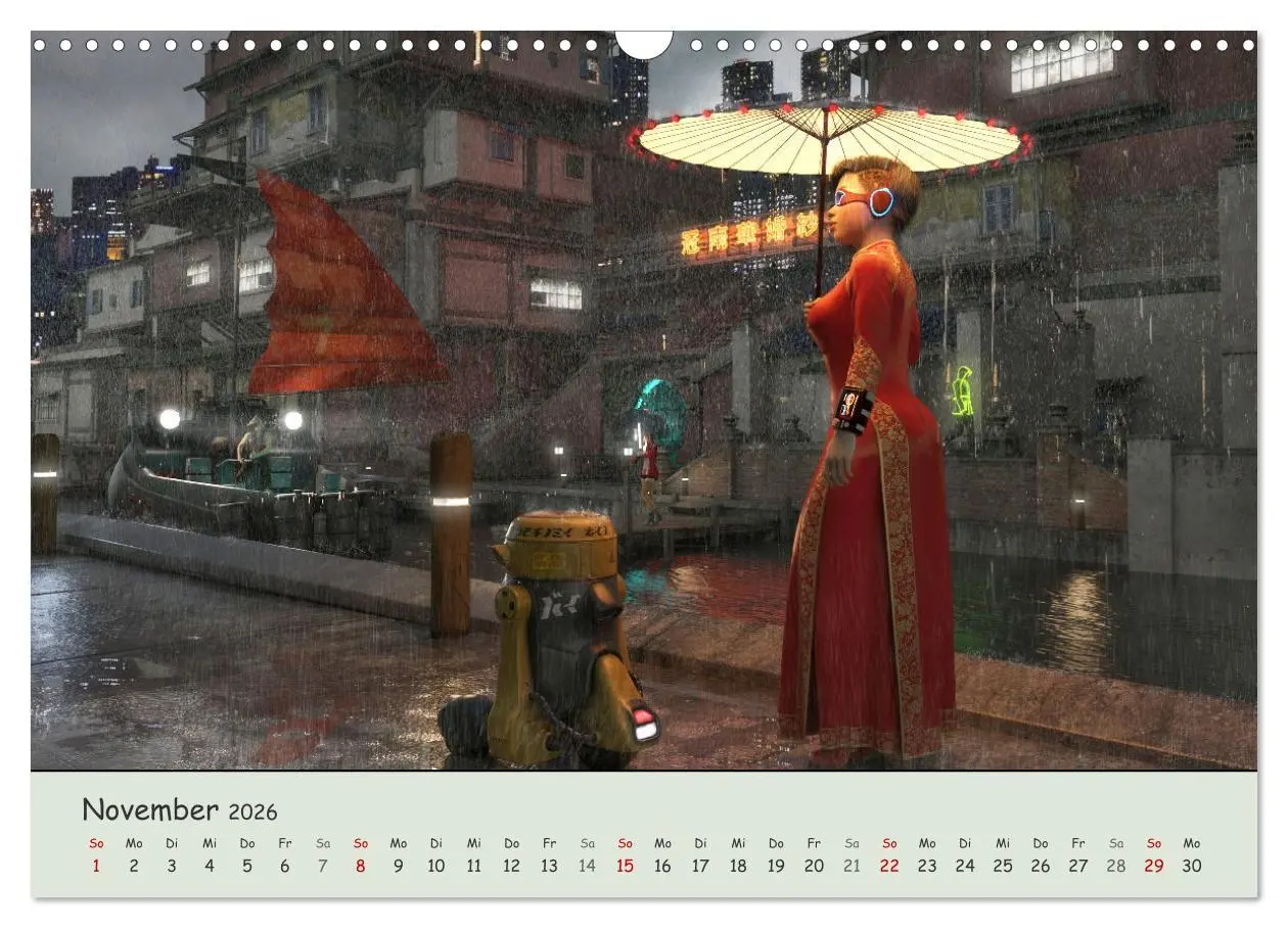 Bild: 9783457638590 | Science Fiction Cyberpunk (Wandkalender 2026 DIN A3 quer), CALVENDO...