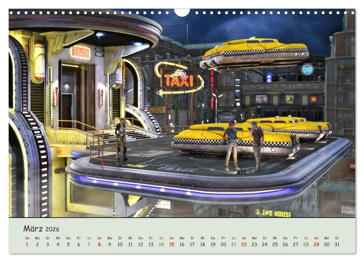 Bild: 9783457638590 | Science Fiction Cyberpunk (Wandkalender 2026 DIN A3 quer), CALVENDO...