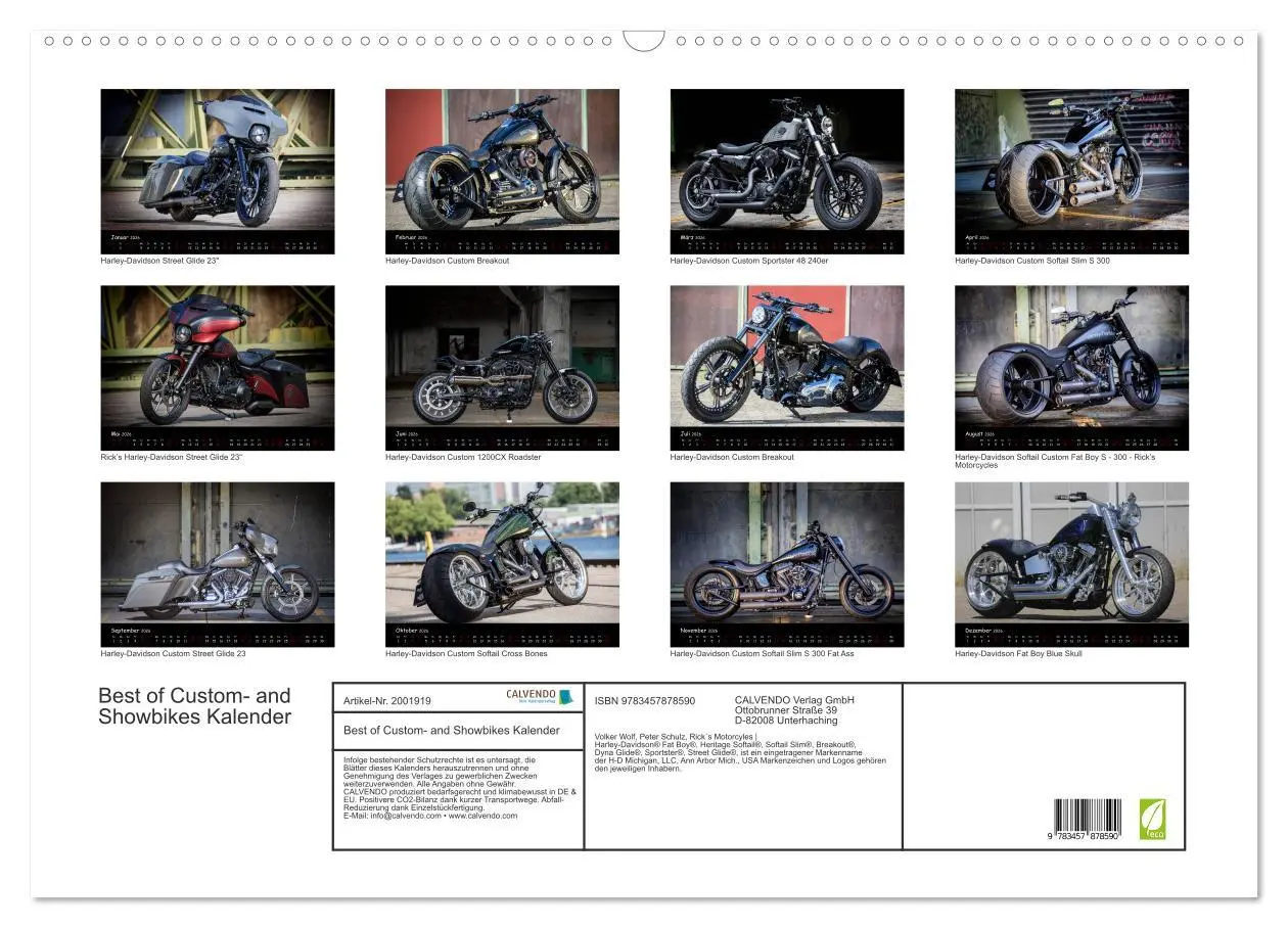Bild: 9783457878590 | Best of Custom- and Showbikes Kalender (Wandkalender 2026 DIN A2...
