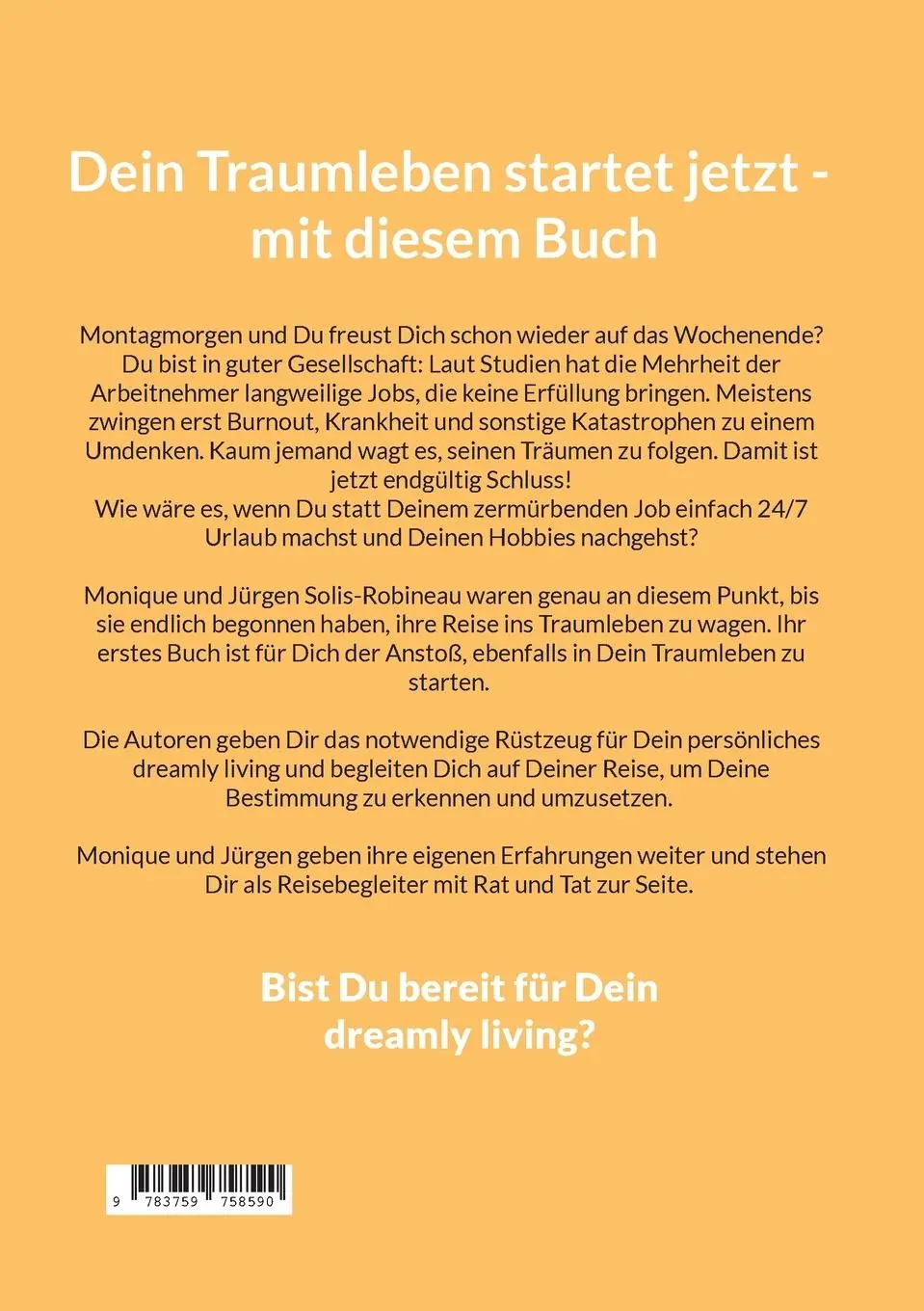 Rückseite: 9783759758590 | dreamly living | Dein Reiseführer ins Traumleben | Taschenbuch | 2024