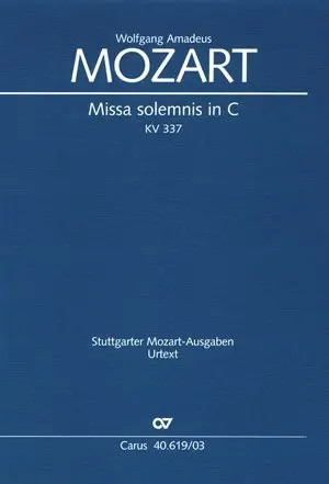 Cover: 9790007088590 | Missa solemnis in C (Klavierauszug) | KV 337, 1780 | Mozart | Buch