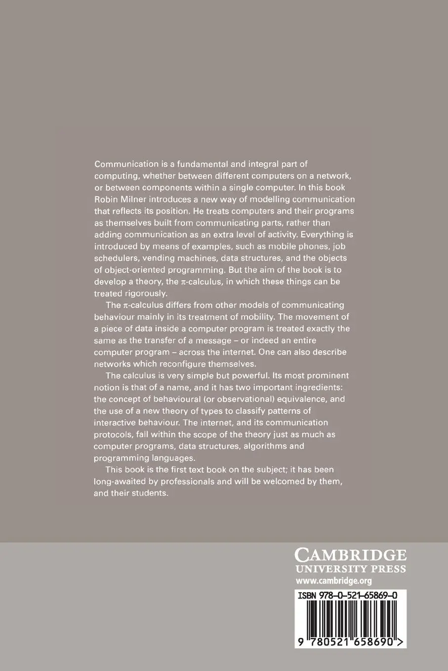 Rückseite: 9780521658690 | Communicating and Mobile Systems | Robin Milner | Taschenbuch | 2019