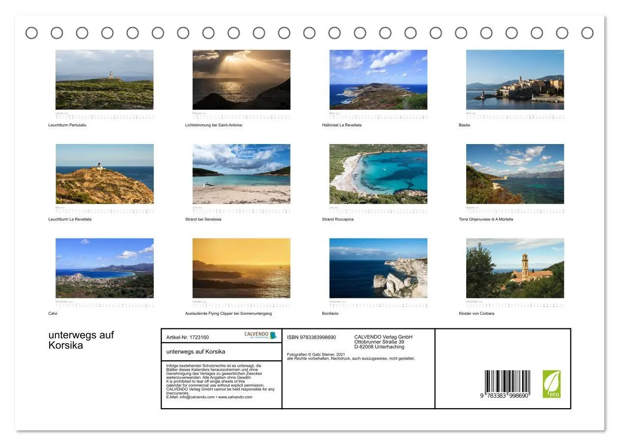 Bild: 9783383998690 | unterwegs auf Korsika (Tischkalender 2025 DIN A5 quer), CALVENDO...