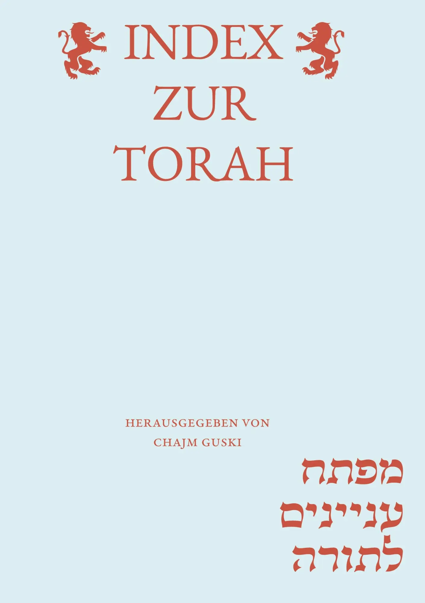 Cover: 9783819208690 | Index zur Torah | Ein Helfer für die Torah | Chajm Guski | Taschenbuch