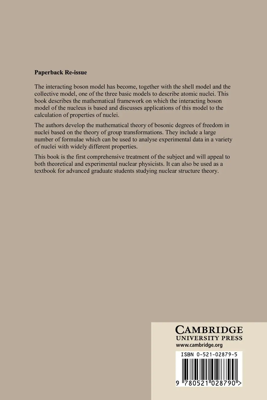 Rückseite: 9780521028790 | The Interacting Boson Model | F. Iachello (u. a.) | Taschenbuch | 2006