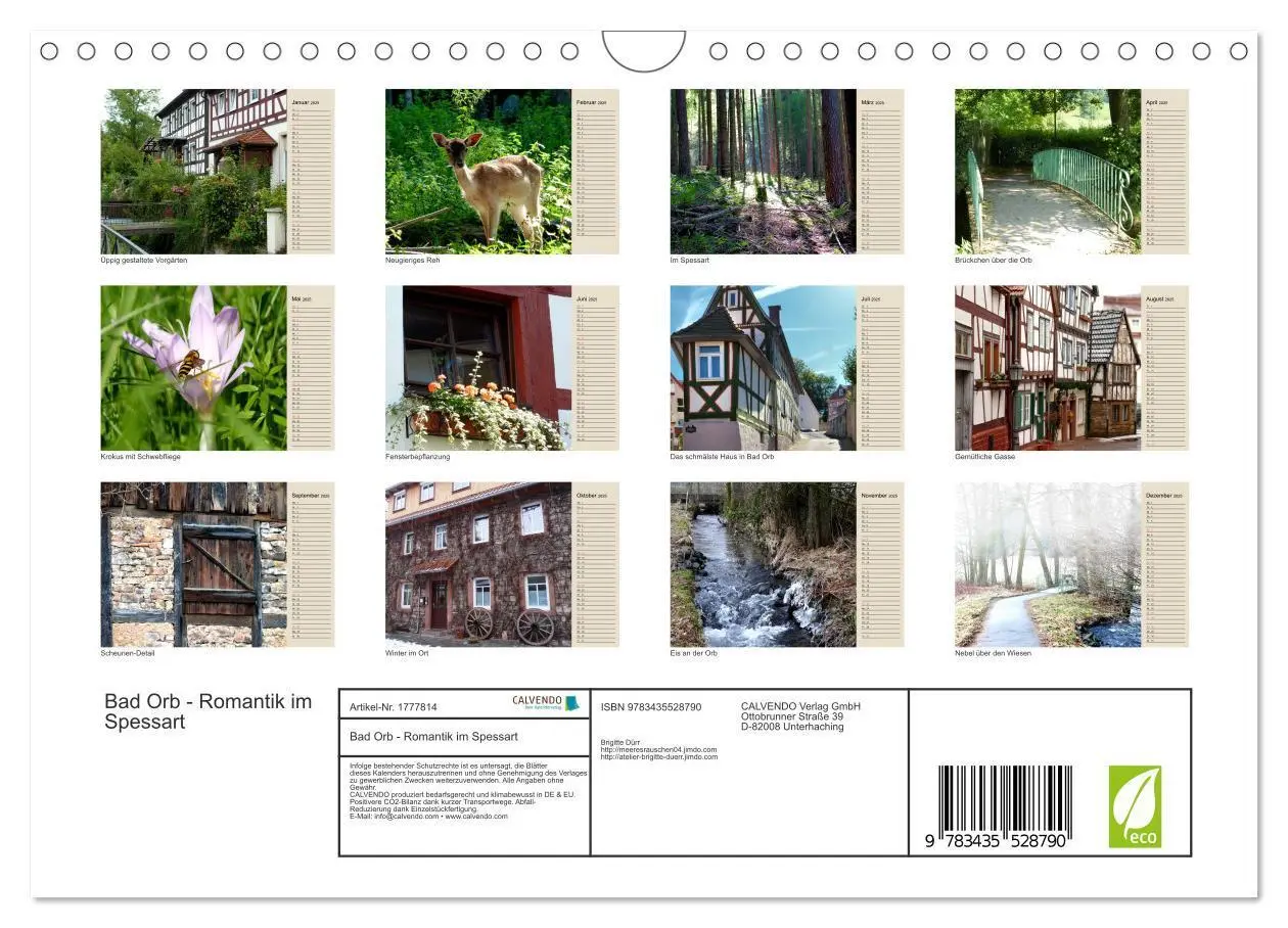 Bild: 9783435528790 | Bad Orb - Romantik im Spessart (Wandkalender 2025 DIN A4 quer),...
