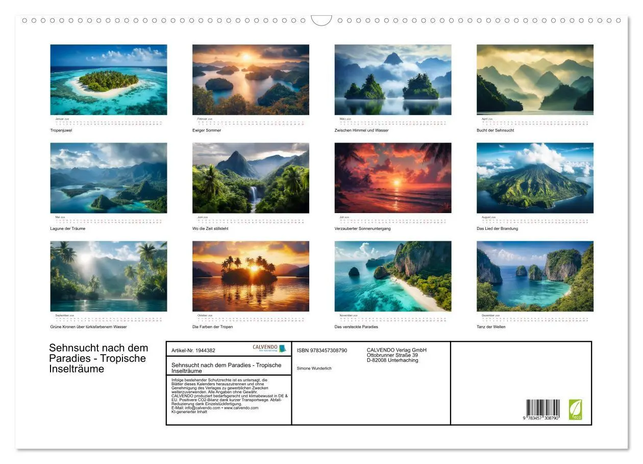 Bild: 9783457308790 | Sehnsucht nach dem Paradies - Tropische Inselträume (Wandkalender...