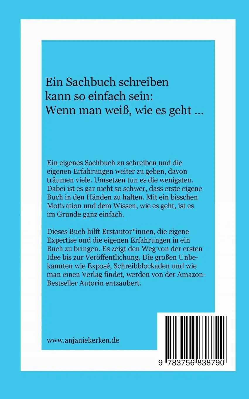 Rückseite: 9783756838790 | Von der Idee zum Sachbuch | Anja Niekerken | Taschenbuch | Paperback