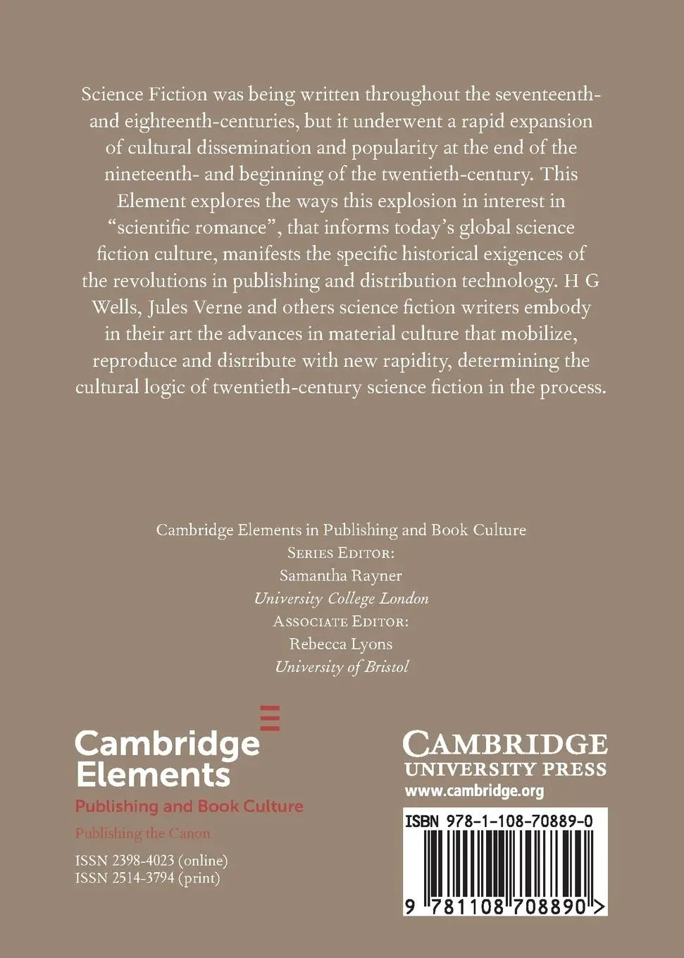 Rückseite: 9781108708890 | Publishing and the Science Fiction Canon | Adam Roberts | Taschenbuch