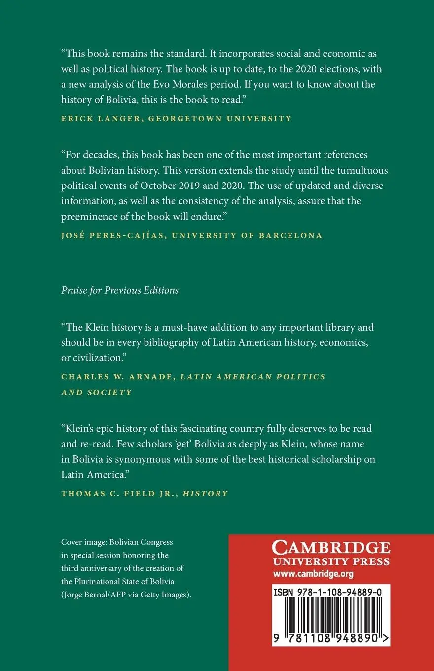 Rückseite: 9781108948890 | A Concise History of Bolivia | Herbert S. Klein | Taschenbuch | 2021