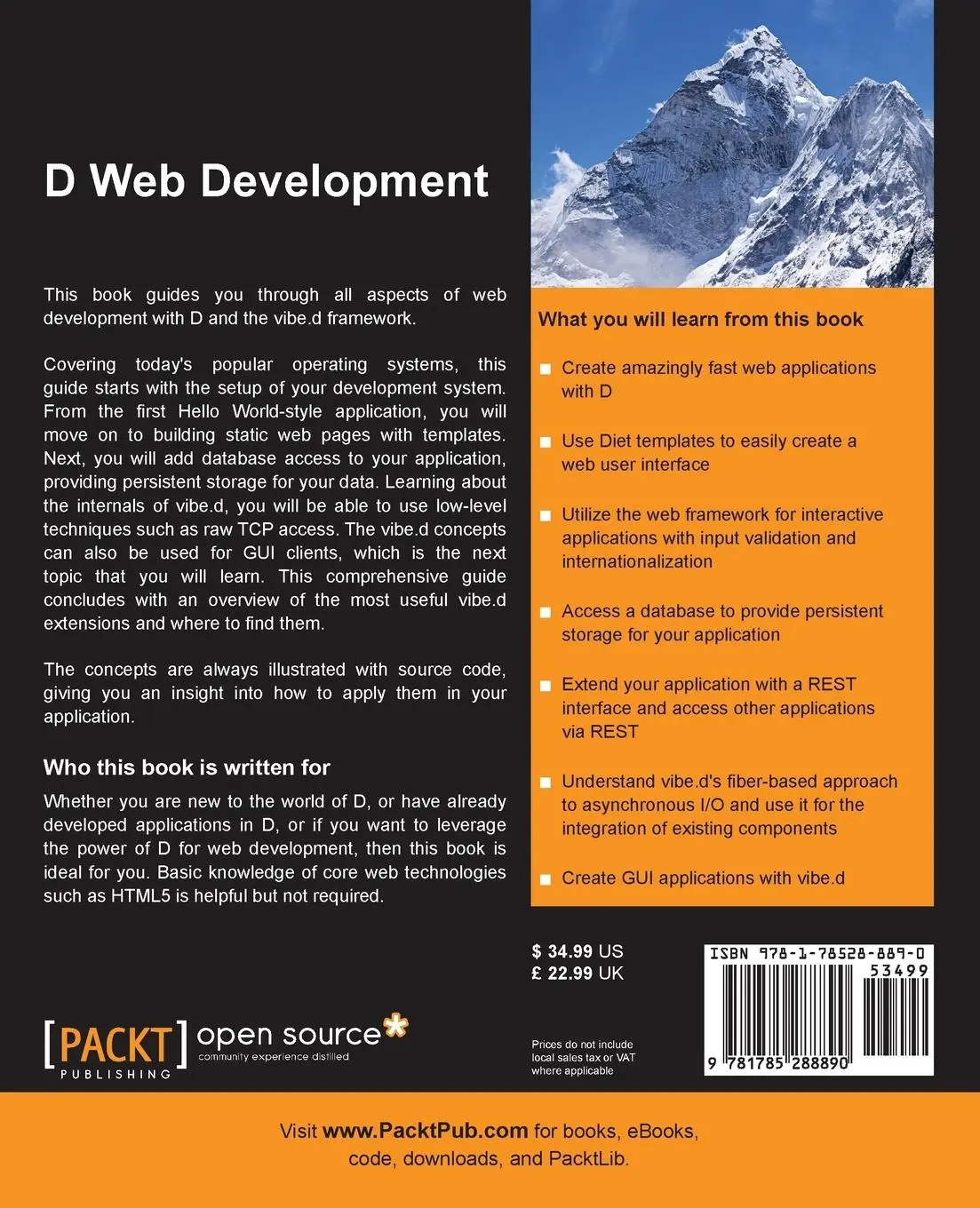 Rückseite: 9781785288890 | D Web Development | Kai Nacke | Taschenbuch | Englisch | 2016