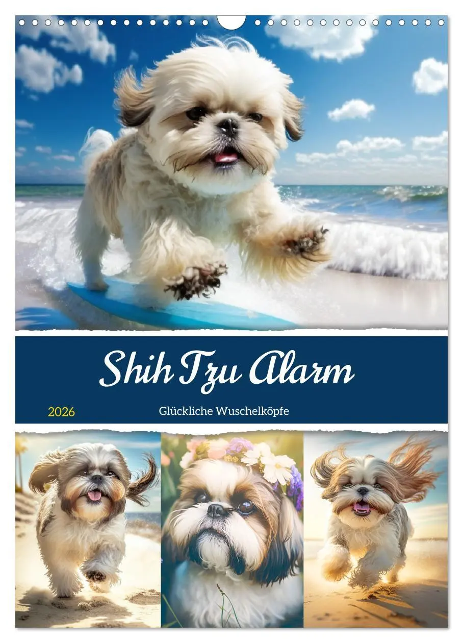 Cover: 9783516318890 | Shih Tzu Alarm. Glückliche Wuschelköpfe (Wandkalender 2026 DIN A3...