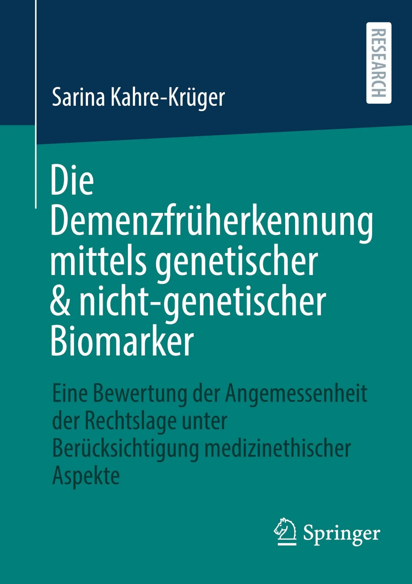 Cover: 9783658508890 | Die Demenzfrüherkennung mittels genetischer &amp; nicht-genetischer...