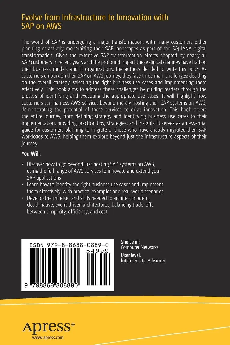 Rückseite: 9798868808890 | Evolve from Infrastructure to Innovation with SAP on AWS | Taschenbuch