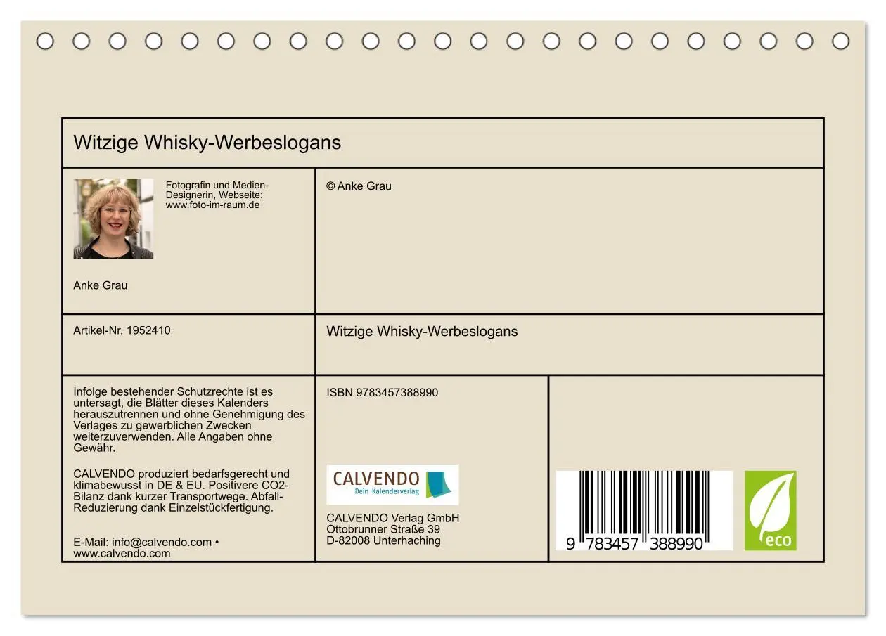 Bild: 9783457388990 | Witzige Whisky-Werbeslogans (Tischkalender 2026 DIN A5 quer),...