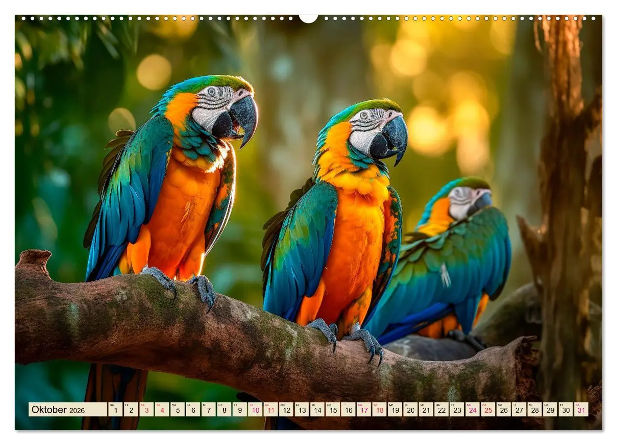 Bild: 9783457528990 | Papageien - Ara (Wandkalender 2026 DIN A2 quer), CALVENDO...