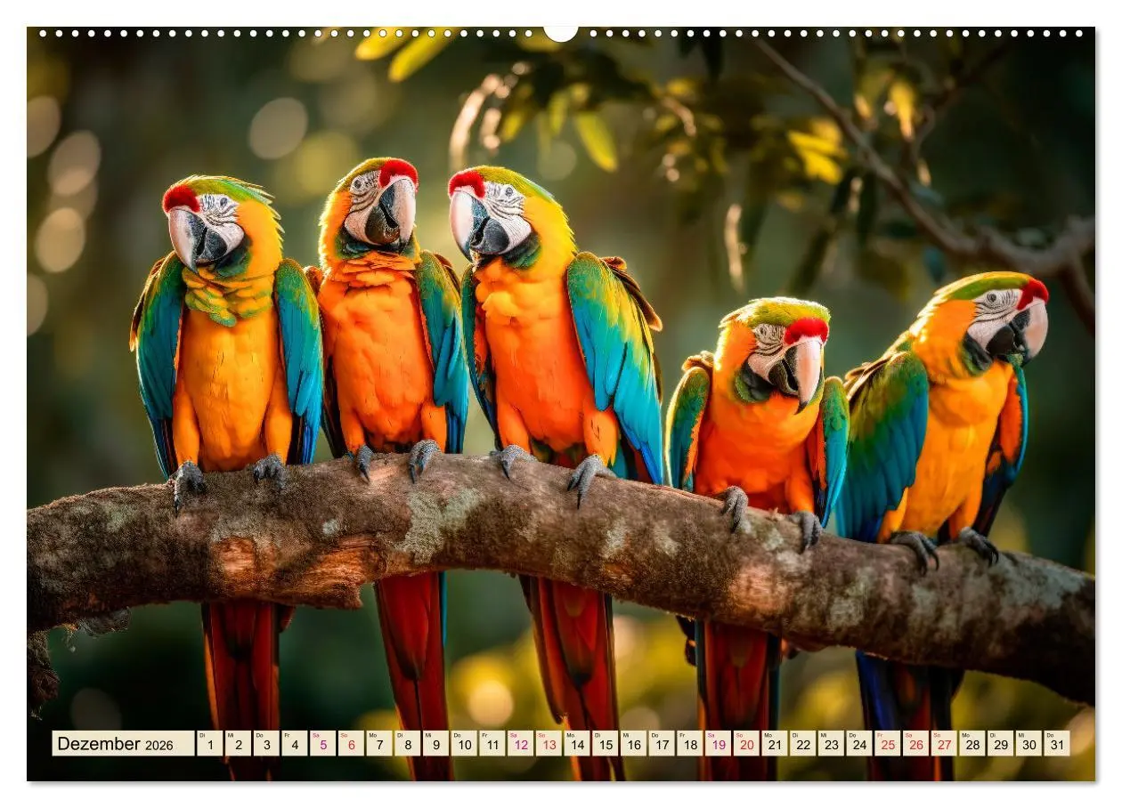 Bild: 9783457528990 | Papageien - Ara (Wandkalender 2026 DIN A2 quer), CALVENDO...