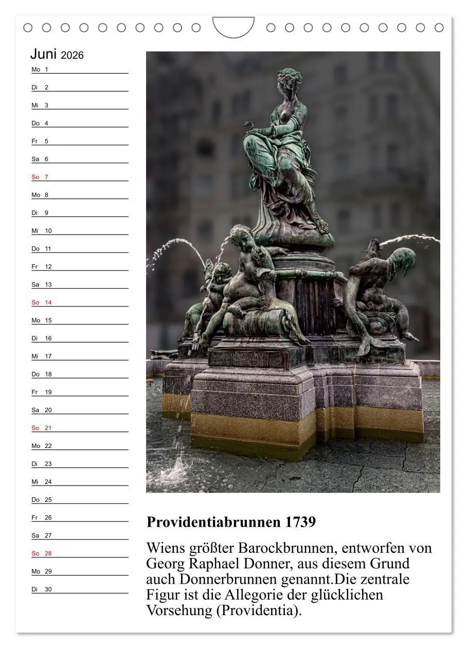 Bild: 9783516308990 | Brunnenkunst in Wien (Wandkalender 2026 DIN A4 hoch), CALVENDO...
