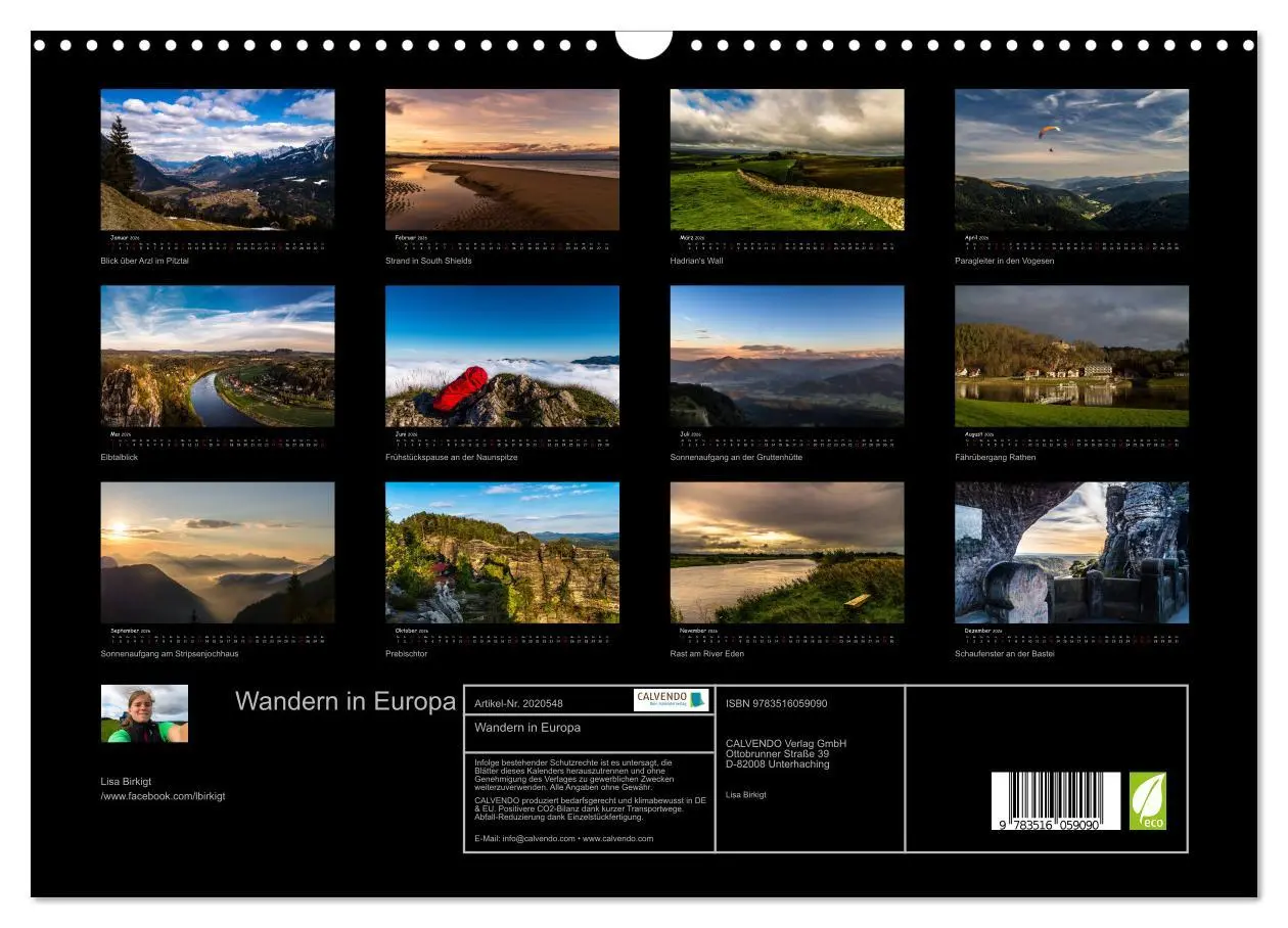 Bild: 9783516059090 | Wandern in Europa (Wandkalender 2026 DIN A3 quer), CALVENDO...