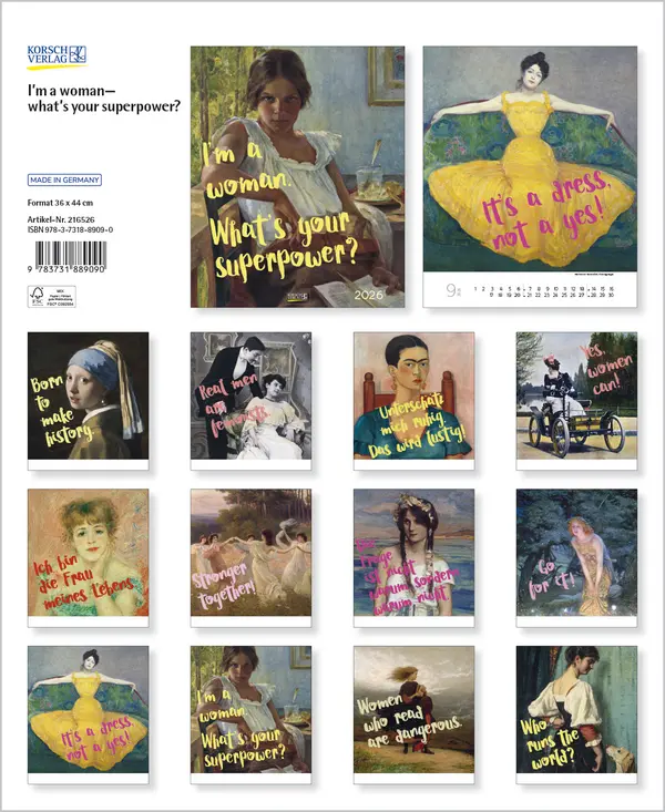 Bild: 9783731889090 | I'm a woman - what's your superpower? 2026 | Korsch Verlag | Kalender