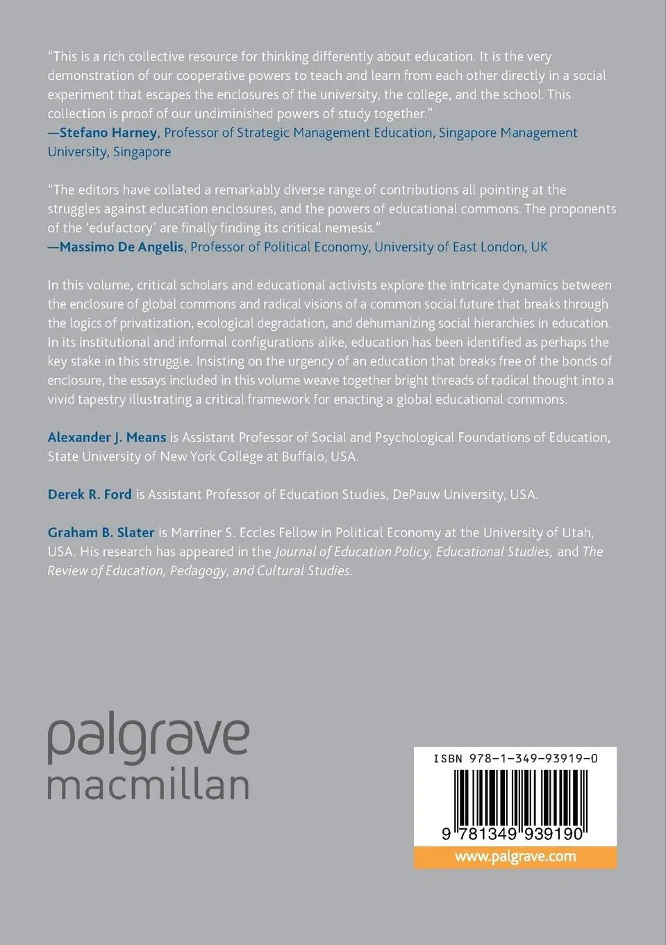 Rückseite: 9781349939190 | Educational Commons in Theory and Practice | Means (u. a.) | Buch | xv