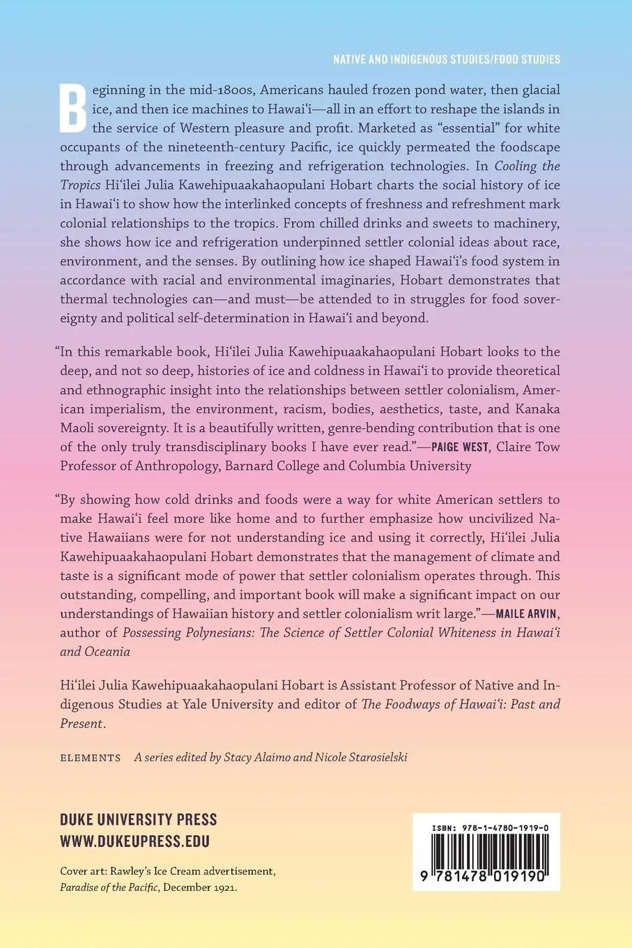 Rückseite: 9781478019190 | Cooling the Tropics | Ice, Indigeneity, and Hawaiian Refreshment