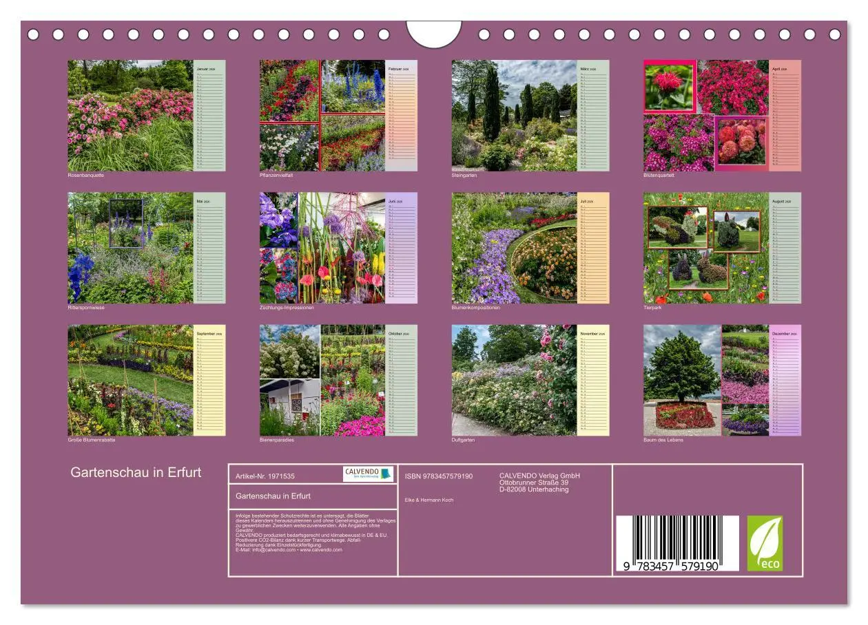 Bild: 9783457579190 | Gartenschau in Erfurt (Wandkalender 2026 DIN A4 quer), CALVENDO...