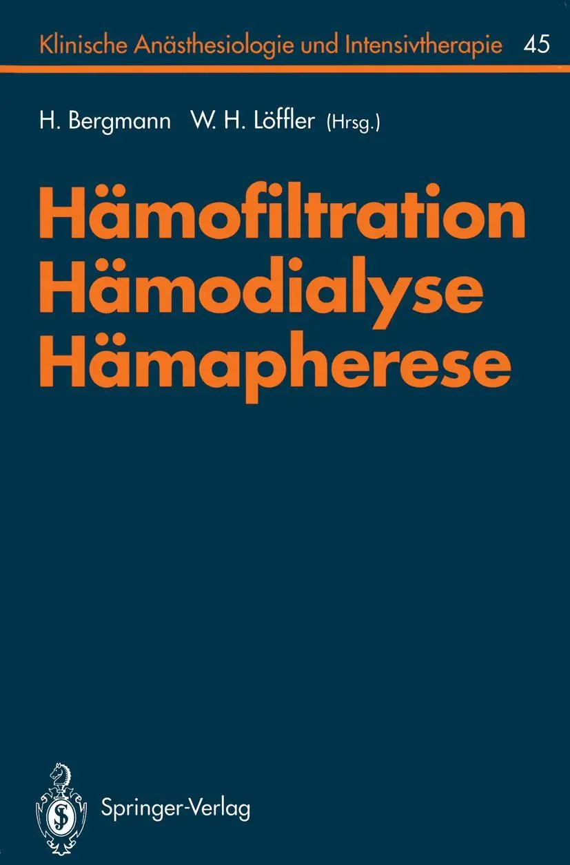 Cover: 9783540569190 | Hämofiltration, Hämodialyse, Hämapherese | H. Bergmann (u. a.) | Buch