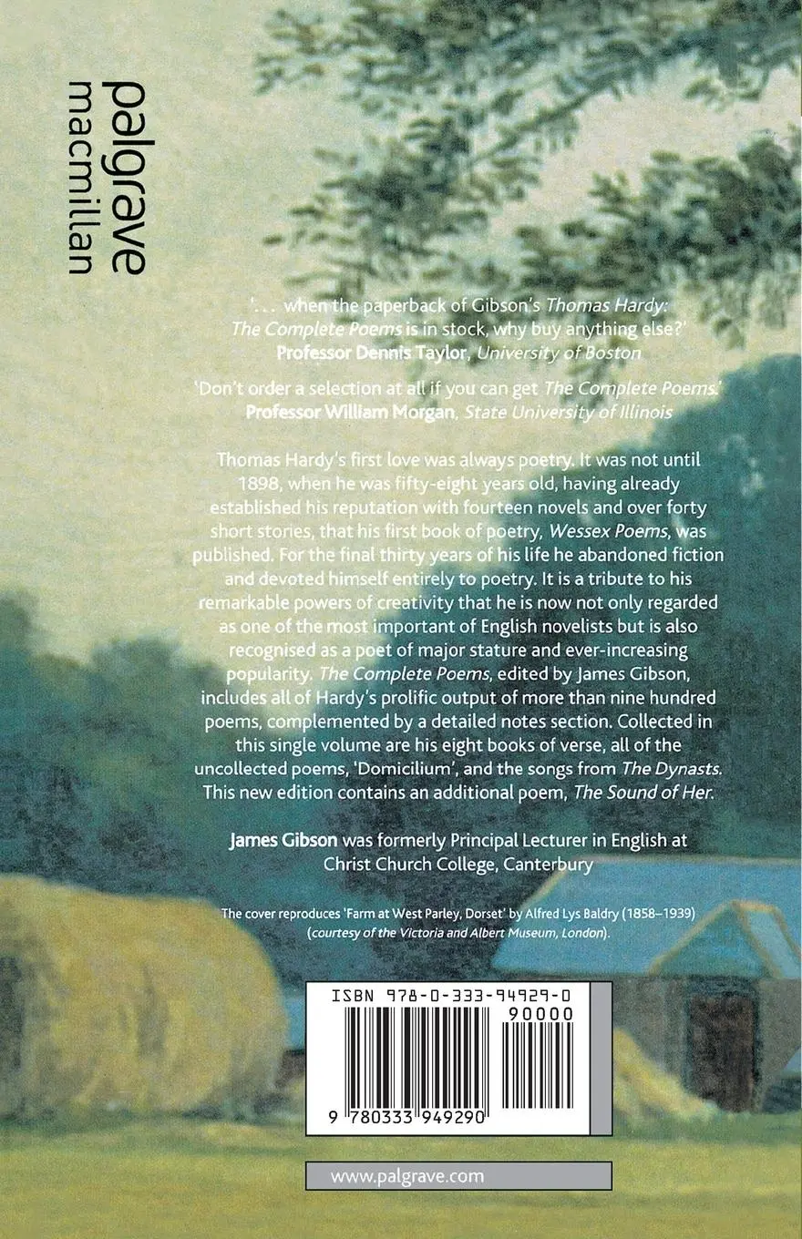 Rückseite: 9780333949290 | Thomas Hardy: The Complete Poems | T. Hardy | Taschenbuch | xxxvi