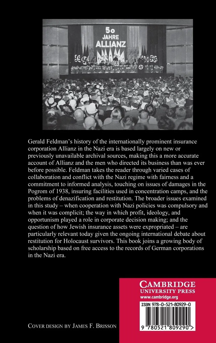 Rückseite: 9780521809290 | Allianz and the German Insurance Business, 1933-1945 | Feldman | Buch