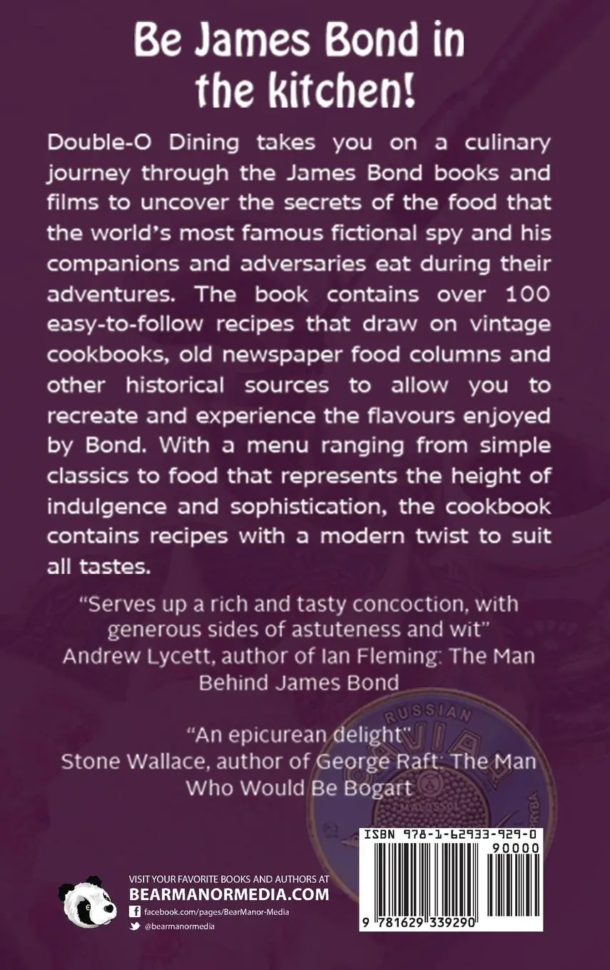 Rückseite: 9781629339290 | Double-O Dining (hardback) | A James Bond Cookbook | Edward Biddulph