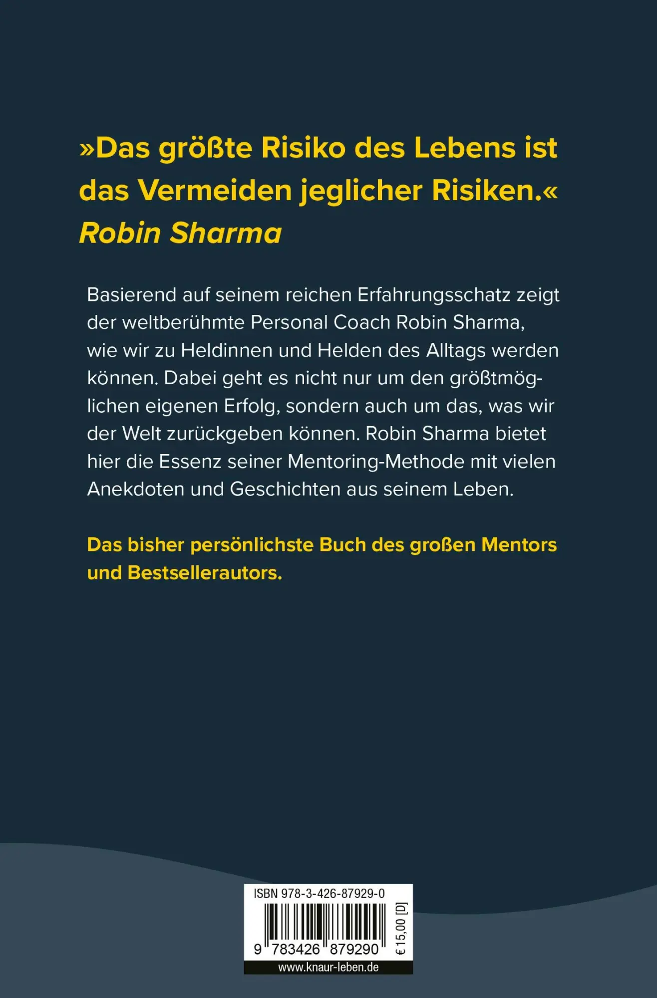 Rückseite: 9783426879290 | Manifest eines Alltagshelden | Robin Sharma | Taschenbuch | 416 S.