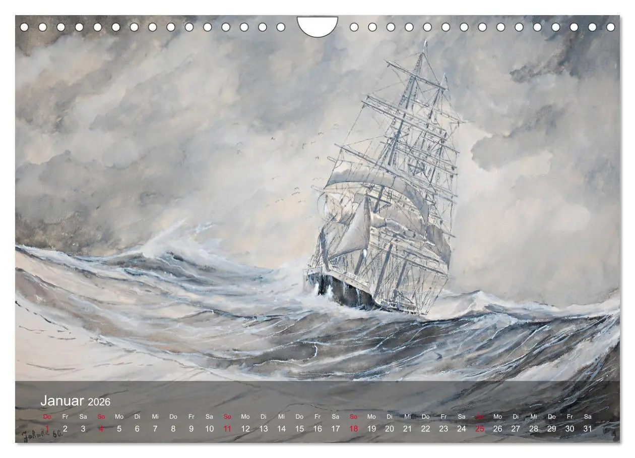 Bild: 9783457879290 | Segel am Horizont - Marinemaler Alfred Jahnke (Wandkalender 2026...