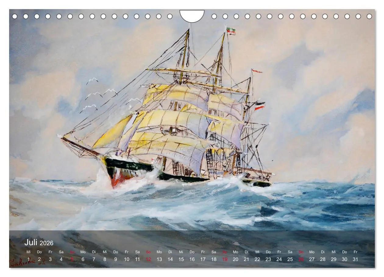 Bild: 9783457879290 | Segel am Horizont - Marinemaler Alfred Jahnke (Wandkalender 2026...
