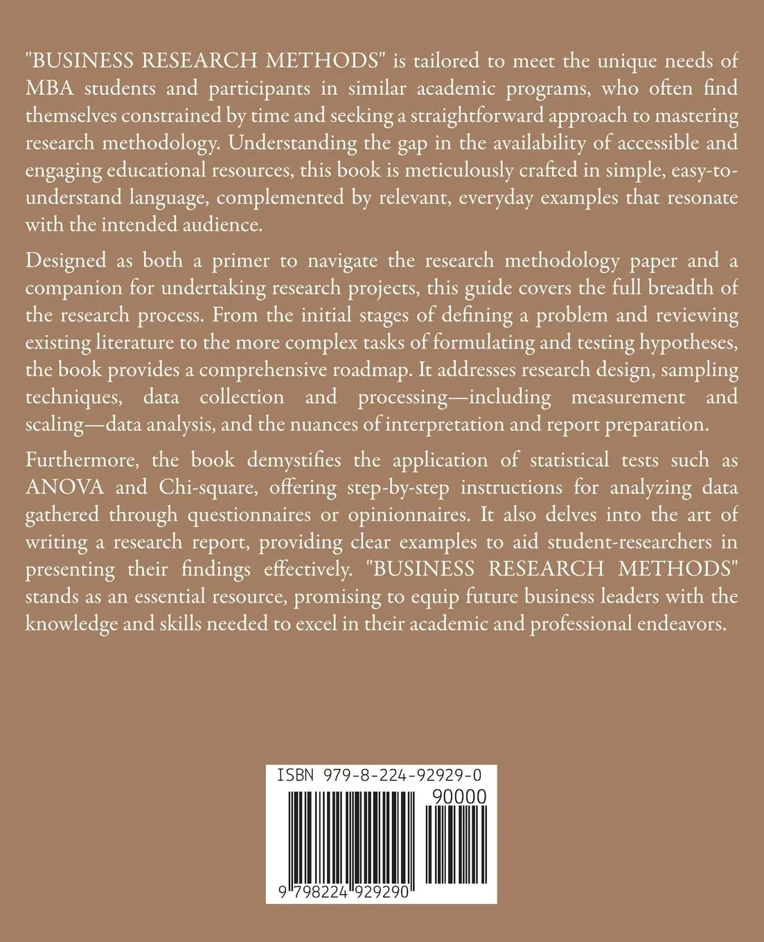 Rückseite: 9798224929290 | BUSINESS RESEARCH METHODS | T. Raju (u. a.) | Taschenbuch | Englisch