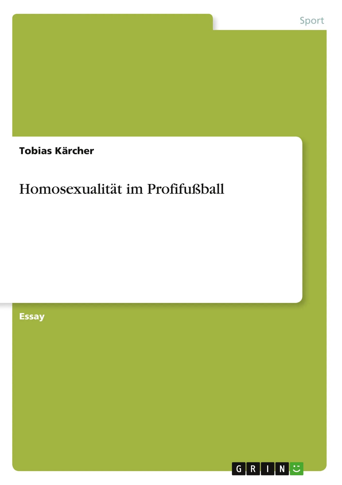 Cover: 9783346819390 | Homosexualität im Profifußball | Tobias Kärcher | Taschenbuch | 20 S.