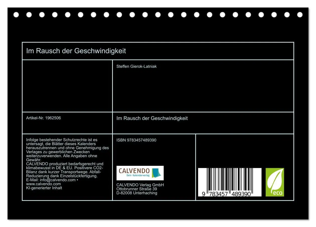 Bild: 9783457489390 | Im Rausch der Geschwindigkeit (Tischkalender 2026 DIN A5 quer),...