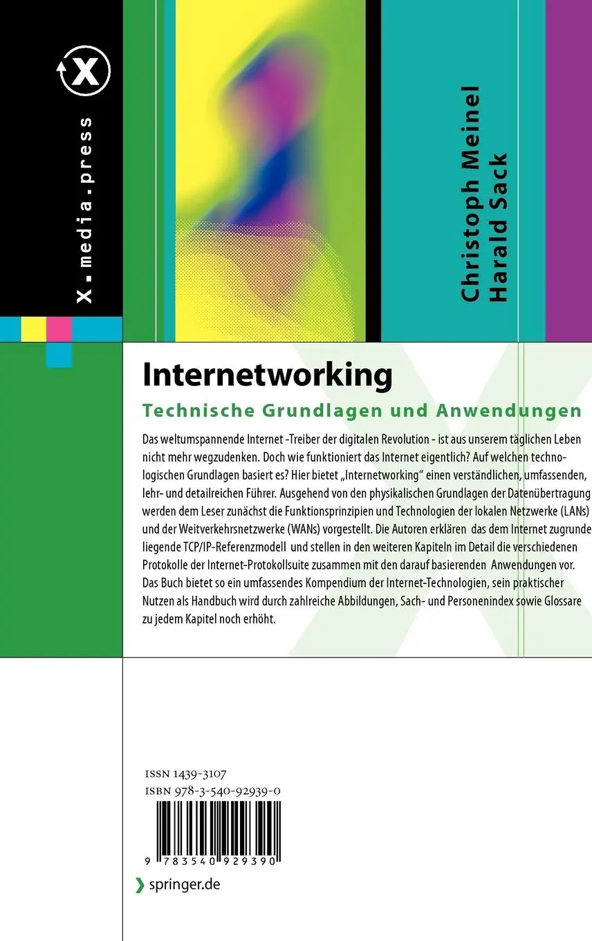 Rückseite: 9783540929390 | Internetworking | Technische Grundlagen und Anwendungen | Sack (u. a.)