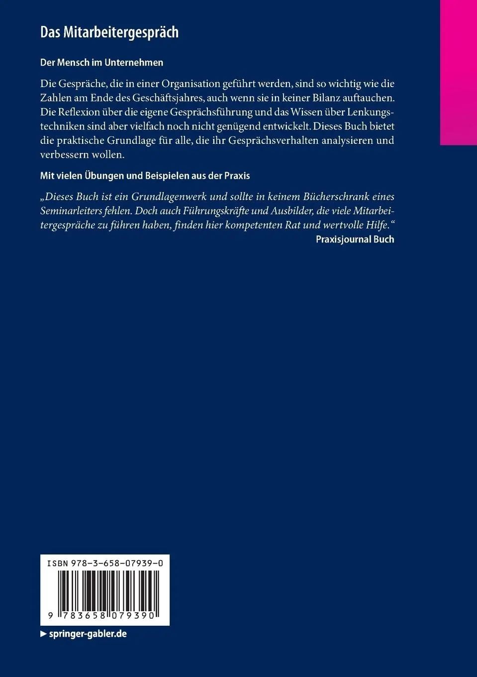Rückseite: 9783658079390 | Das Mitarbeitergespräch | Oswald Neuberger | Taschenbuch | xv | 2015