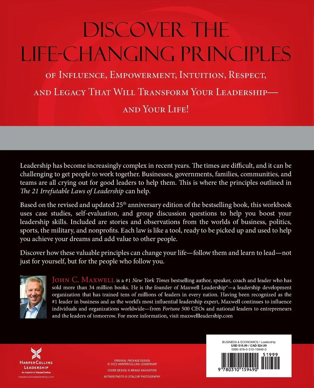 Rückseite: 9780310159490 | The 21 Irrefutable Laws of Leadership Workbook 25th Anniversary...