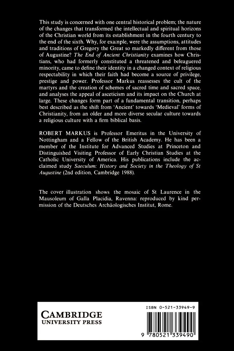 Rückseite: 9780521339490 | The End of Ancient Christianity | R. A. Markus | Taschenbuch | 2003