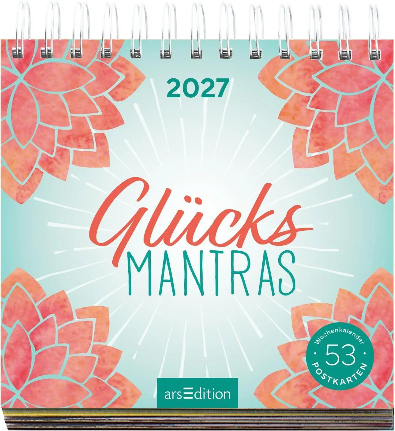 Bild: 4014489139690 | Postkartenkalender Glücksmantras 2027 | Kalender | Spiralaufsteller