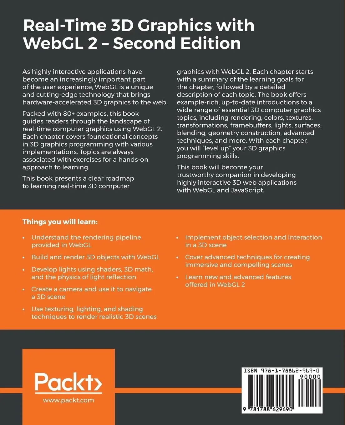 Rückseite: 9781788629690 | Real-Time 3D Graphics with WebGL 2 - Second Edition | Ghayour (u. a.)
